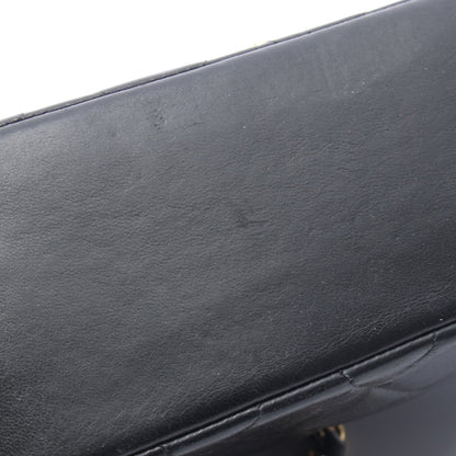 マトラッセ ダイアナフラップ チェーンショルダーバッグ ラムスキン ブラック ゴールド金具 シャネル バッグ CHANEL