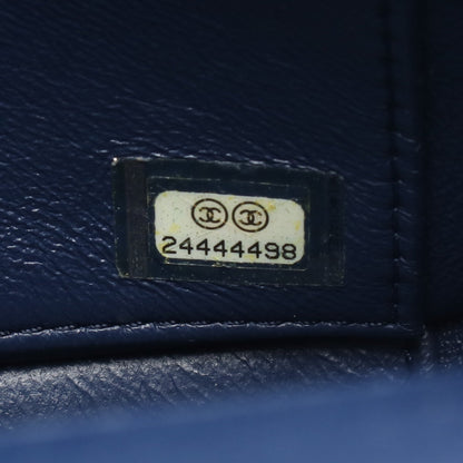 シェブロン Vステッチ チェーンショルダーバッグ ラムスキン ネイビー ゴールド金具 シャネル バッグ CHANEL