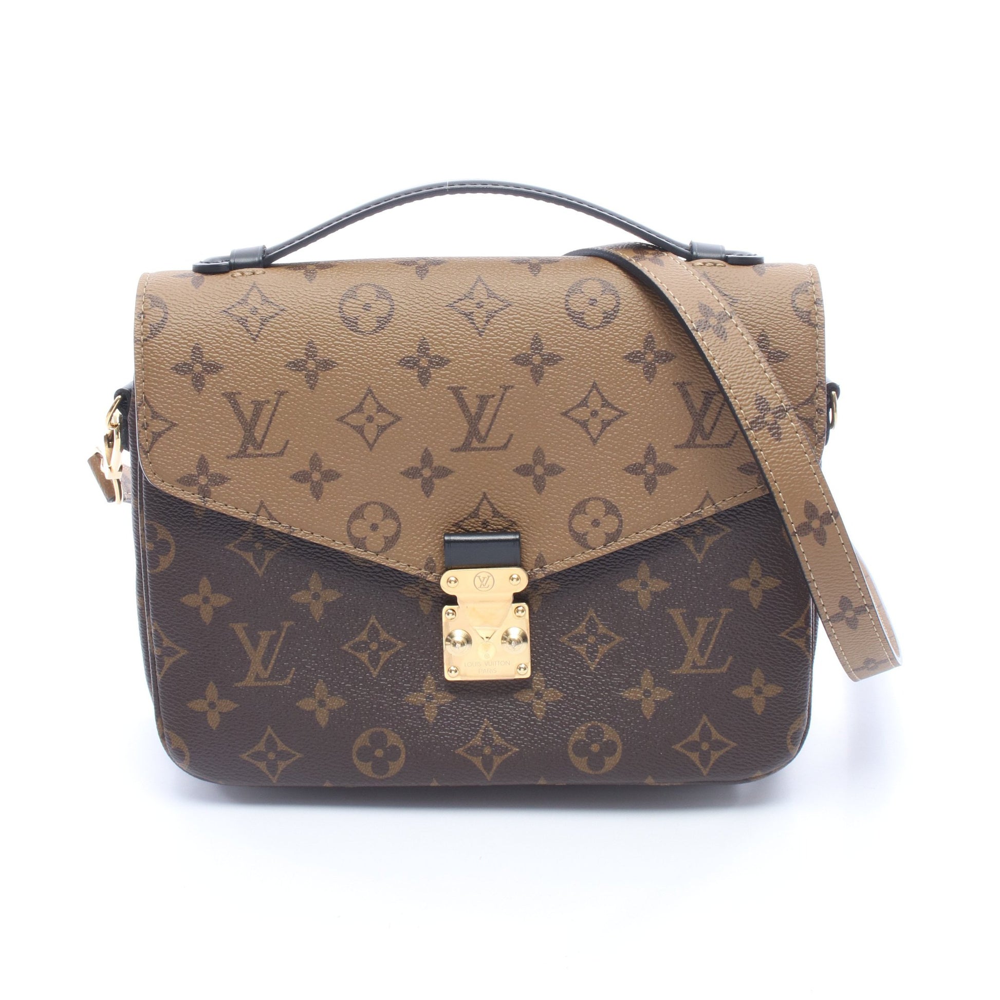 ポシェット メティス MM モノグラムリバース 2WAY ハンドバッグ PVC レザー ブラウン ブラック ルイヴィトン バッグ LOUIS VUITTON