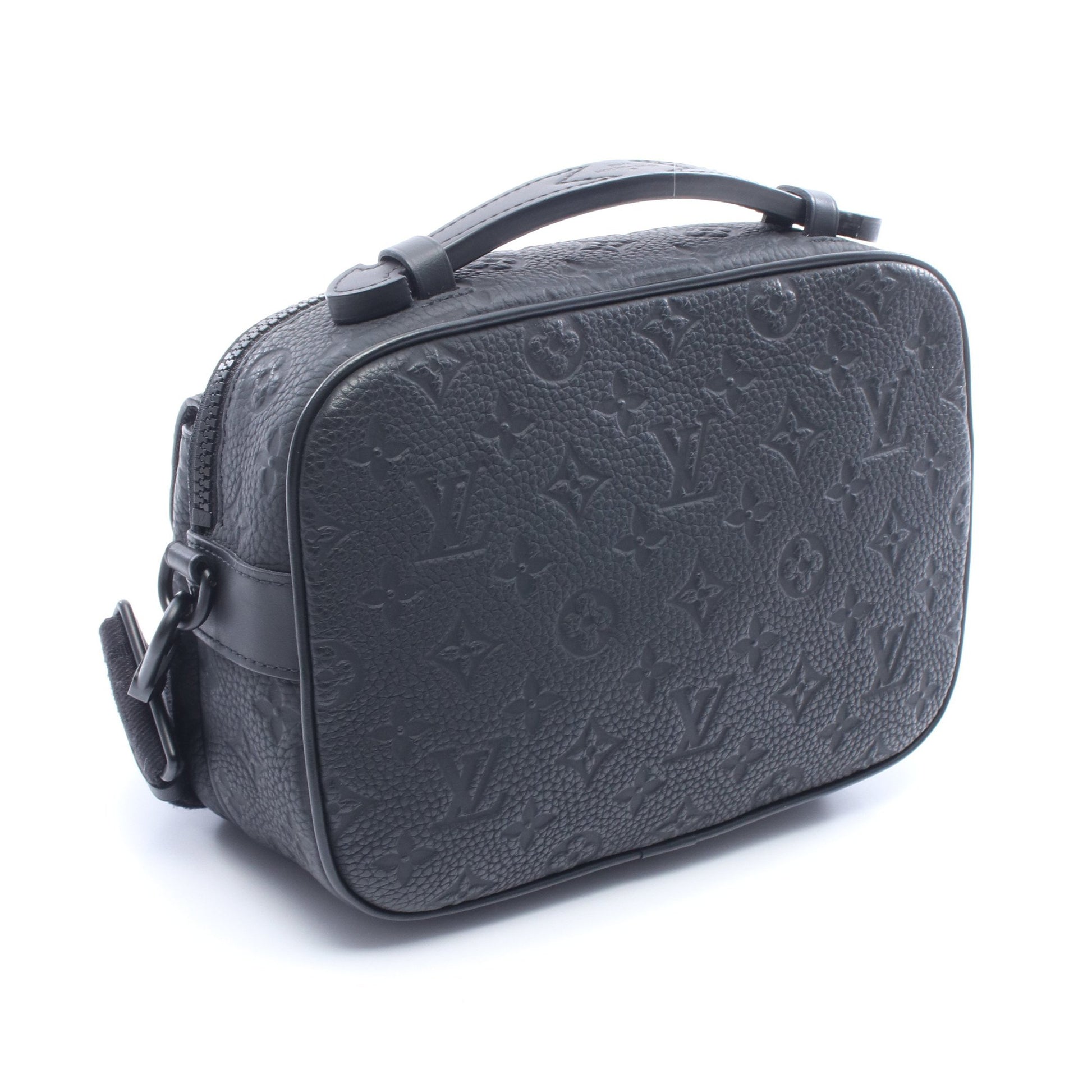 Sロック メッセンジャー モノグラム 2WAY ハンドバッグ レザー ブラック ルイヴィトン バッグ LOUIS VUITTON