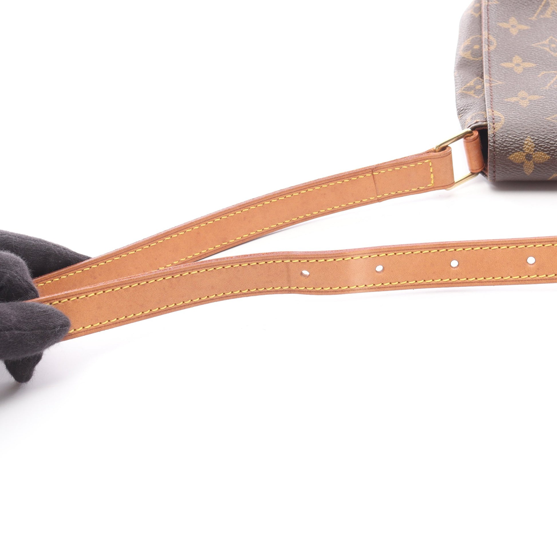 ミュゼットタンゴ ショートストラップ モノグラム ショルダーバッグ PVC レザー ブラウン ルイヴィトン バッグ LOUIS VUITTON