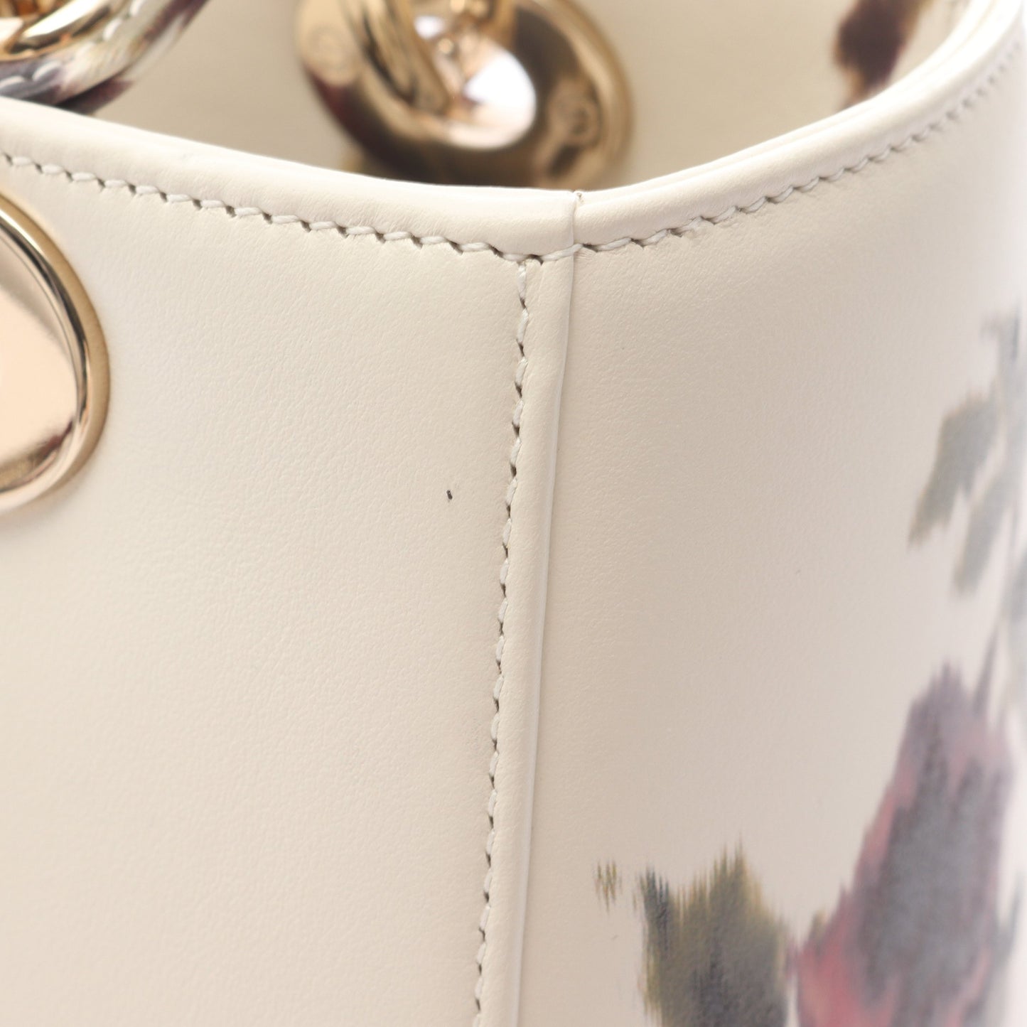 LADY DIOR レディディオール ミディアム 2WAY ハンドバッグ レザー オフホワイト マルチカラー クリスチャンディオール バッグ Christian Dior