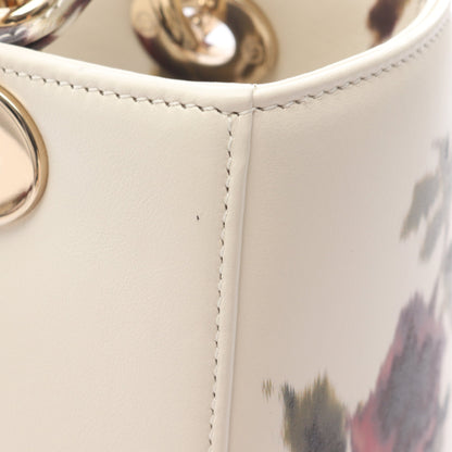 LADY DIOR レディディオール ミディアム 2WAY ハンドバッグ レザー オフホワイト マルチカラー クリスチャンディオール バッグ Christian Dior