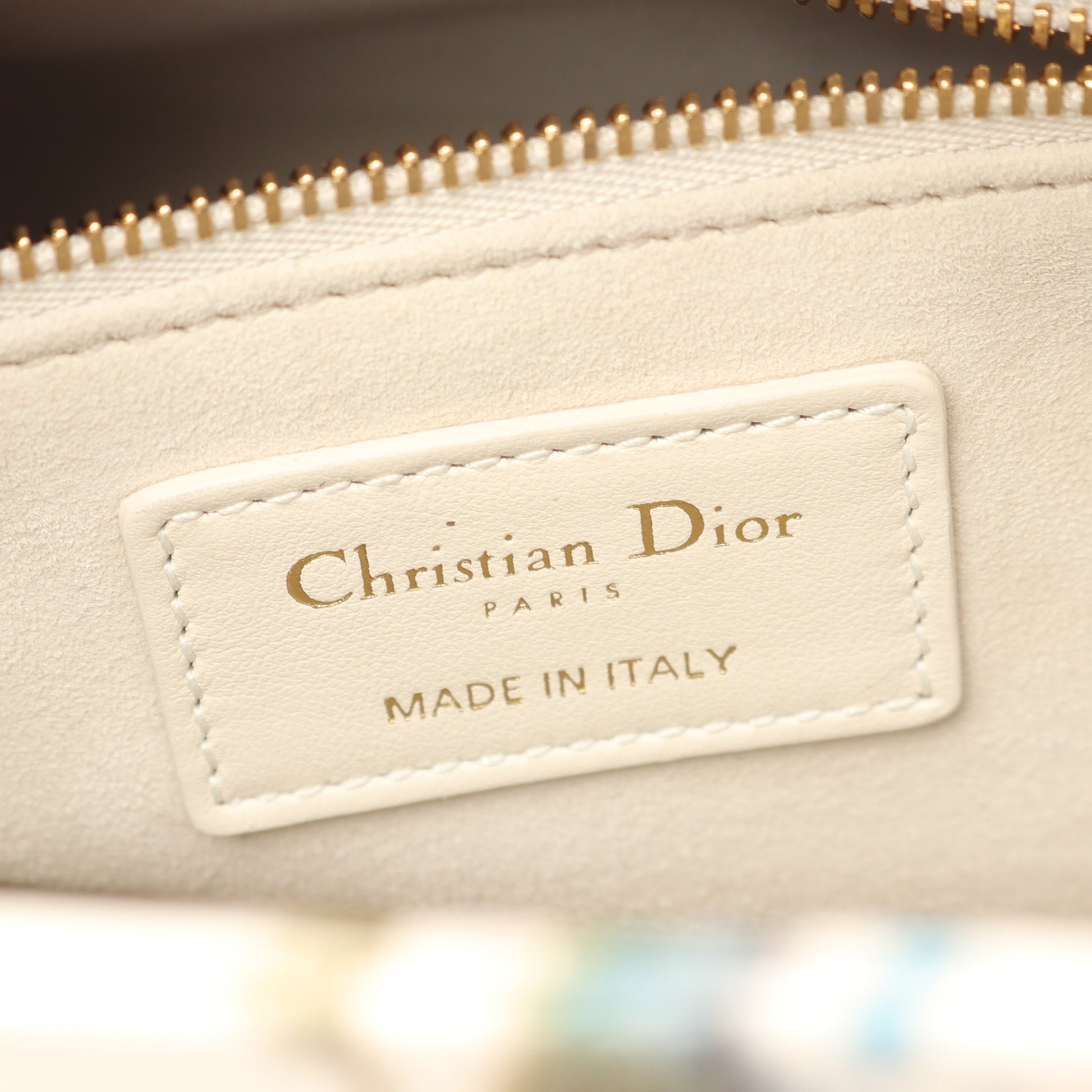 LADY DIOR レディディオール ミディアム 2WAY ハンドバッグ レザー オフホワイト マルチカラー クリスチャンディオール バッグ Christian Dior
