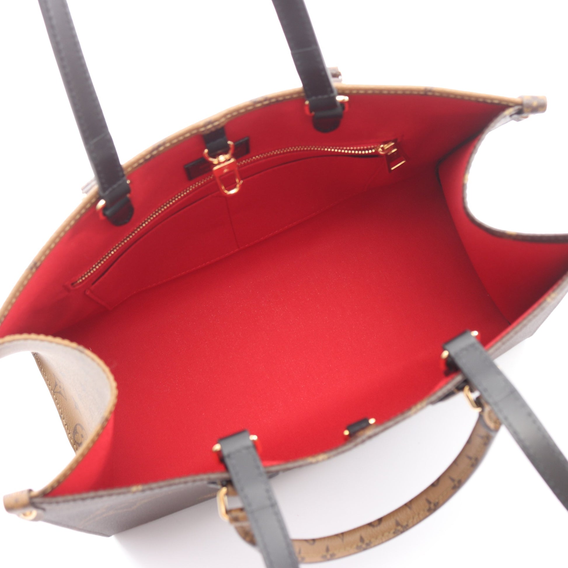 オンザゴーMM モノグラムジャイアント リバース 2WAY ショルダーバッグ トートバッグ PVC レザー ブラウン ベージュ ルイヴィトン バッグ LOUIS VUITTON