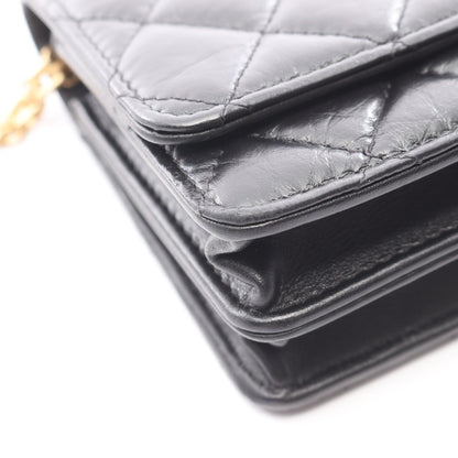2.55 マトラッセ ミニ チェーンウォレット エイジドカーフスキン ブラック ゴールド金具 シャネル バッグ CHANEL