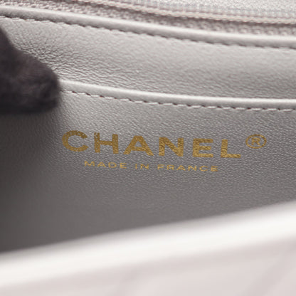 ミニマトラッセ チェーンショルダーバッグ ラムスキン グレー ゴールド金具 シャネル バッグ CHANEL