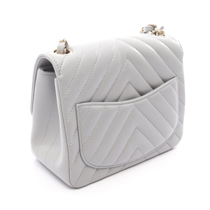 ミニマトラッセ チェーンショルダーバッグ ラムスキン グレー ゴールド金具 シャネル バッグ CHANEL