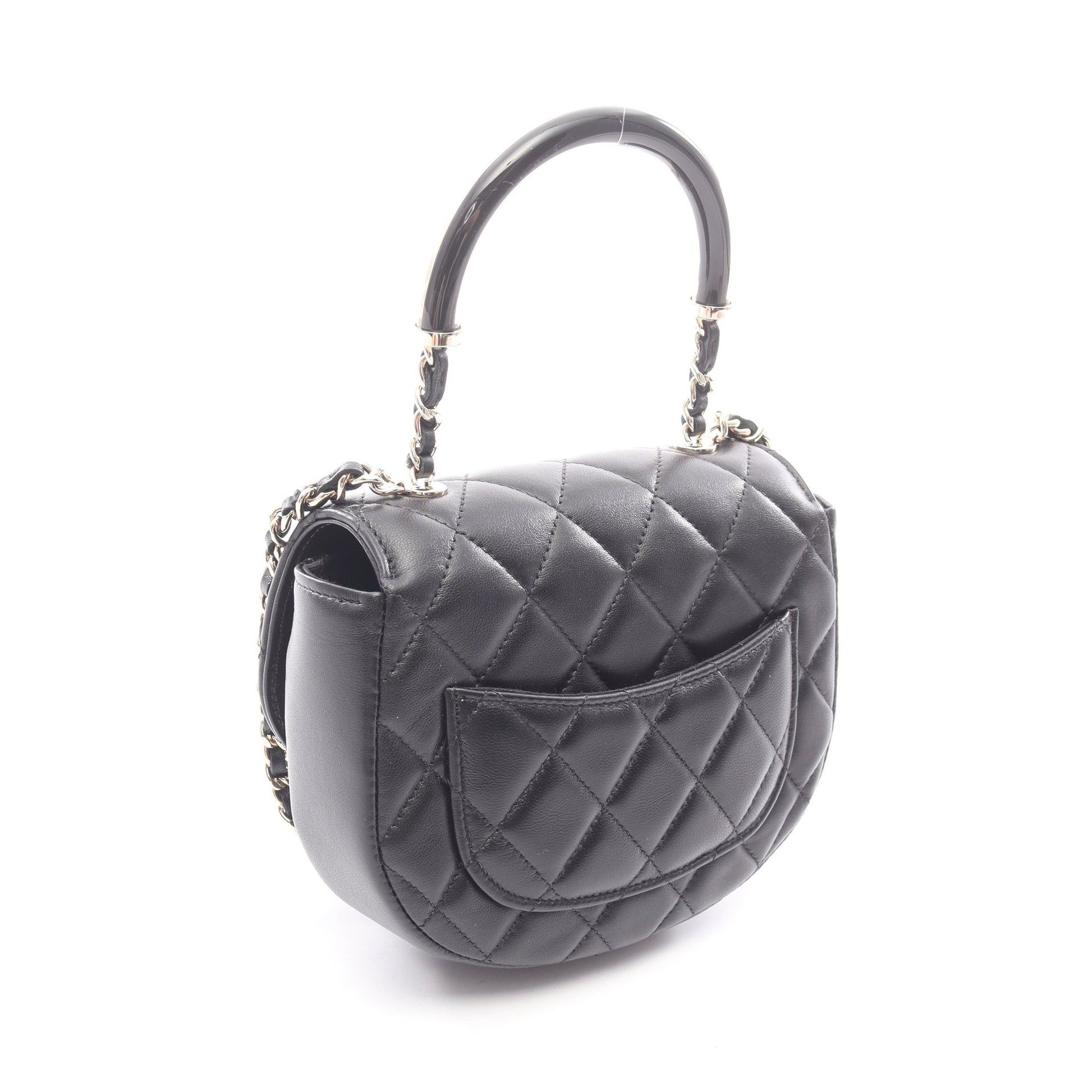 マトラッセ 2WAY チェーンショルダーバッグ ラムスキン ブラック ゴールド金具 シャネル バッグ CHANEL