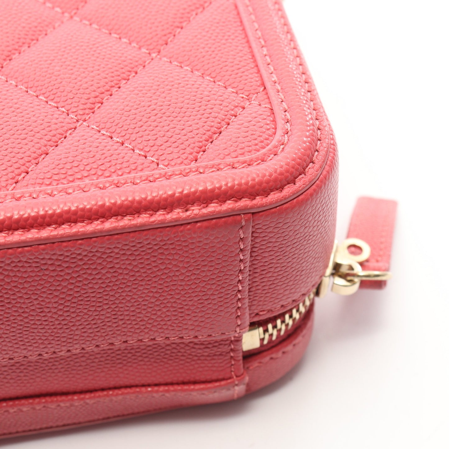 CCフィリグリー 2WAY チェーンショルダーバッグ キャビアスキン ピンクレッド ゴールド金具 シャネル バッグ CHANEL