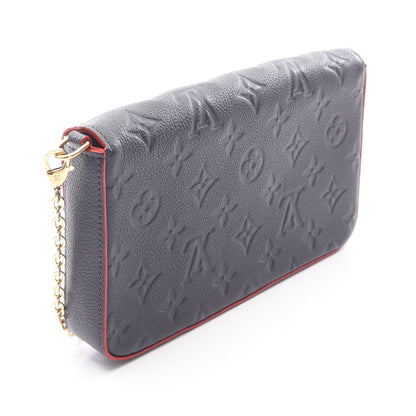 ポシェット フェリシー モノグラム アンプラント マリーヌルージュ チェーンウォレット レザー ネイビー レッド ルイヴィトン バッグ LOUIS VUITTON