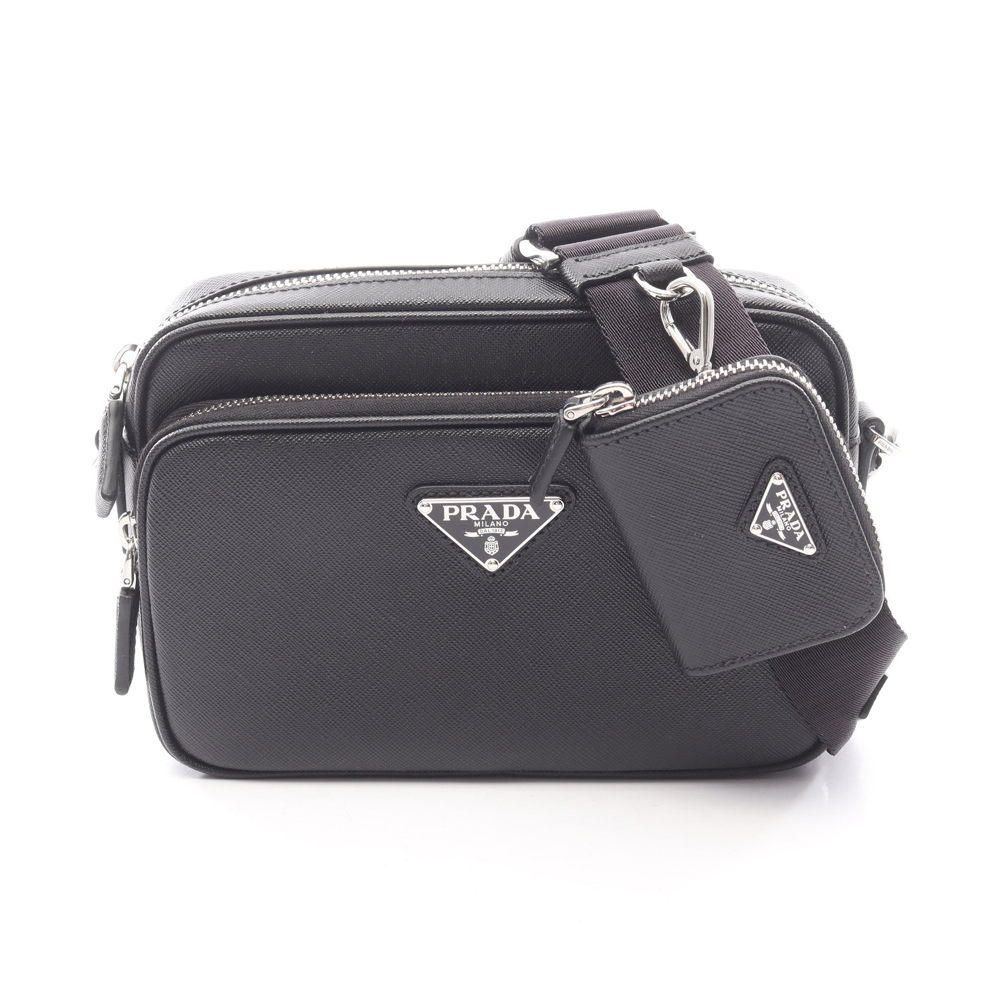 ショルダーバッグ サフィアーノレザー ブラック プラダ バッグ PRADA