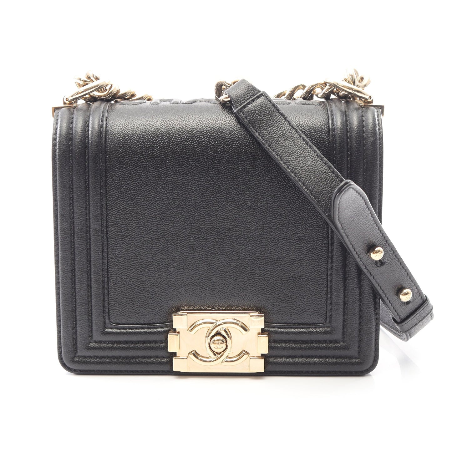 ボーイシャネル チェーンショルダーバッグ キャビアスキン ブラック ゴールド金具 シャネル バッグ CHANEL