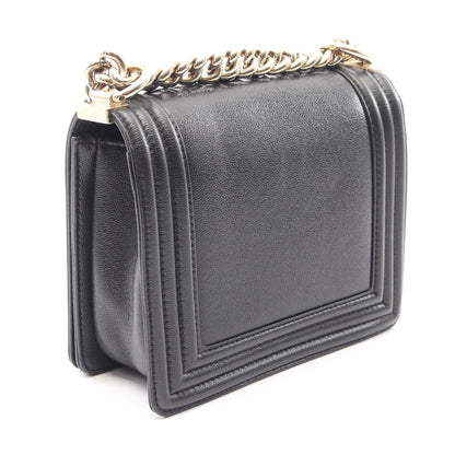 ボーイシャネル チェーンショルダーバッグ キャビアスキン ブラック ゴールド金具 シャネル バッグ CHANEL