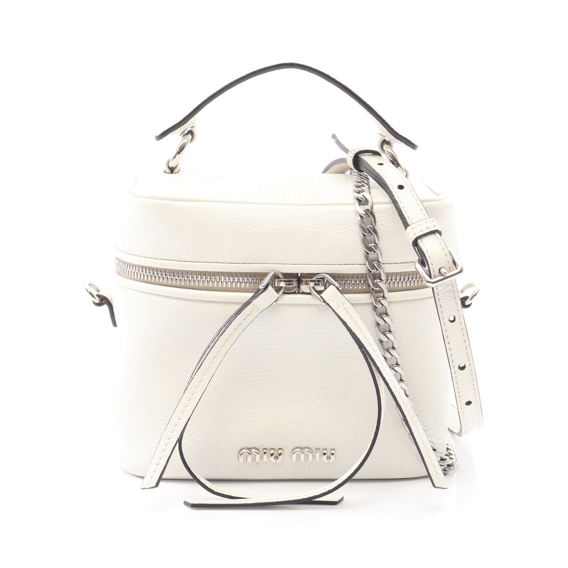 MADRAS マドラス 2WAY ハンドバッグ バニティバッグ レザー ホワイト MADRAS マドラス 2WAY ハンドバッグ バニティバッグ レザー ホワイト