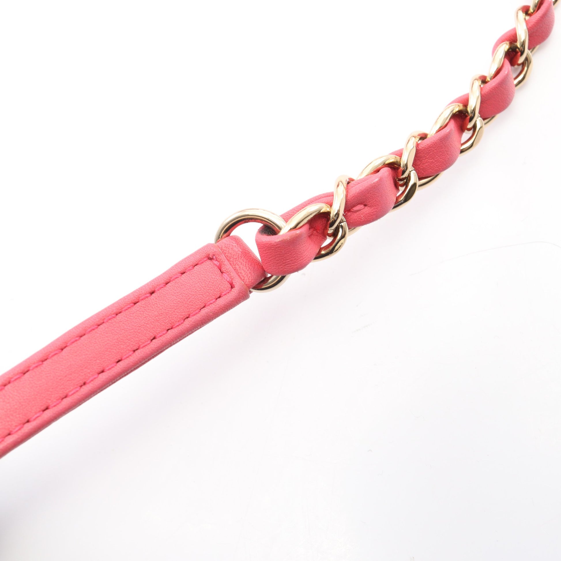 マトラッセ チェーンショルダーバッグ ラムスキン ピンク ゴールド金具 シャネル バッグ CHANEL