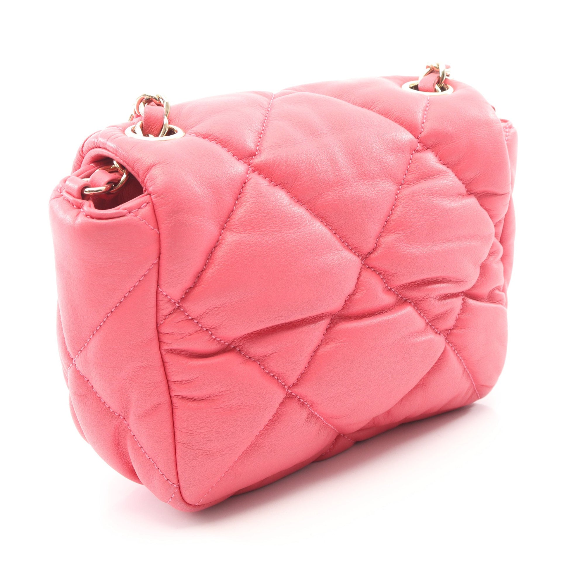 マトラッセ チェーンショルダーバッグ ラムスキン ピンク ゴールド金具 シャネル バッグ CHANEL