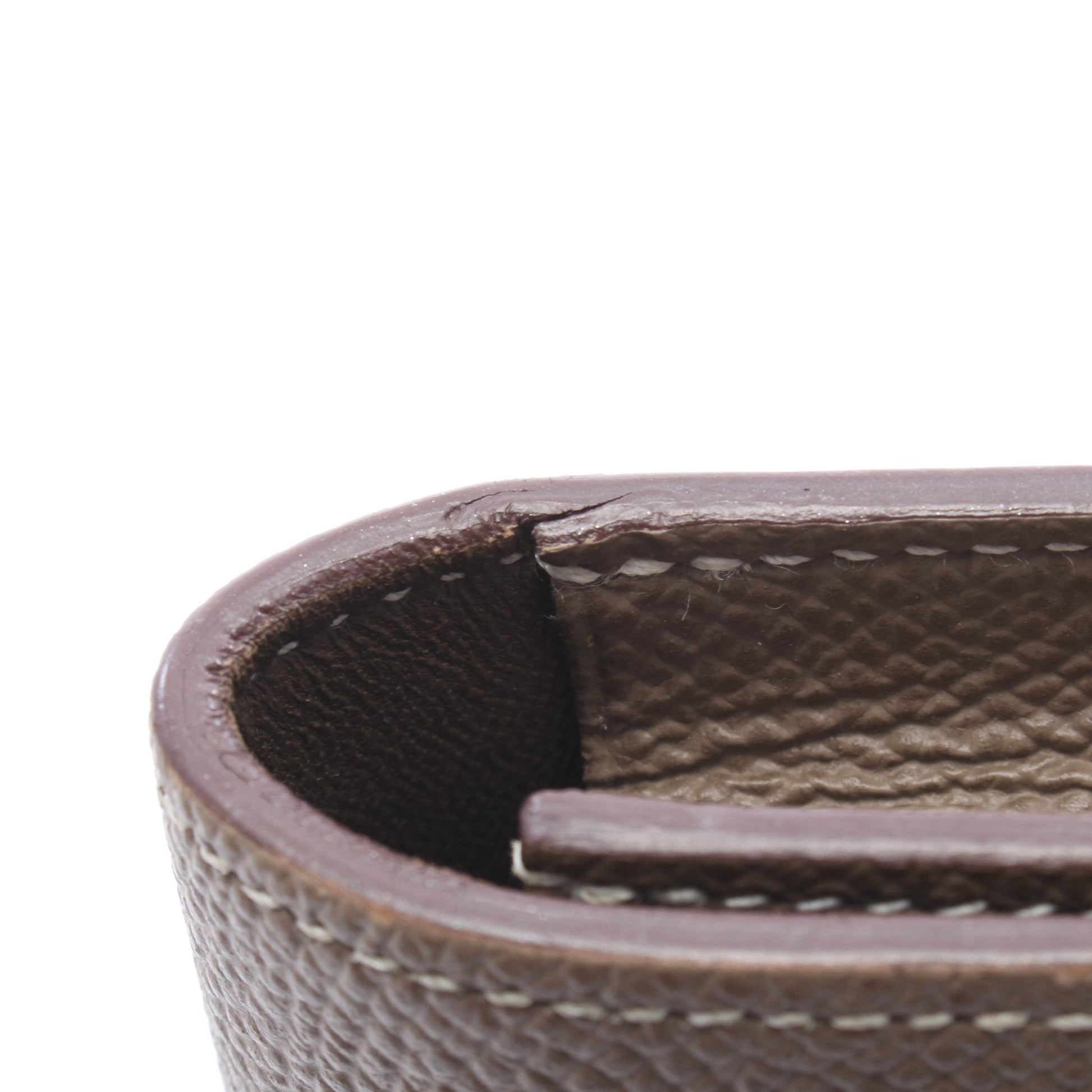 コンスタンス スリム エトゥープ 二つ折り財布 ヴォーエプソン グレーブラウン ゴールド金具 Z刻印 エルメス 財布・小物 HERMES