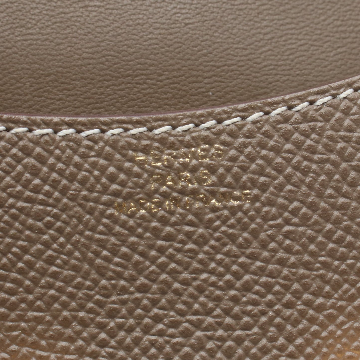 コンスタンス スリム エトゥープ 二つ折り財布 ヴォーエプソン グレーブラウン ゴールド金具 Z刻印 エルメス 財布・小物 HERMES