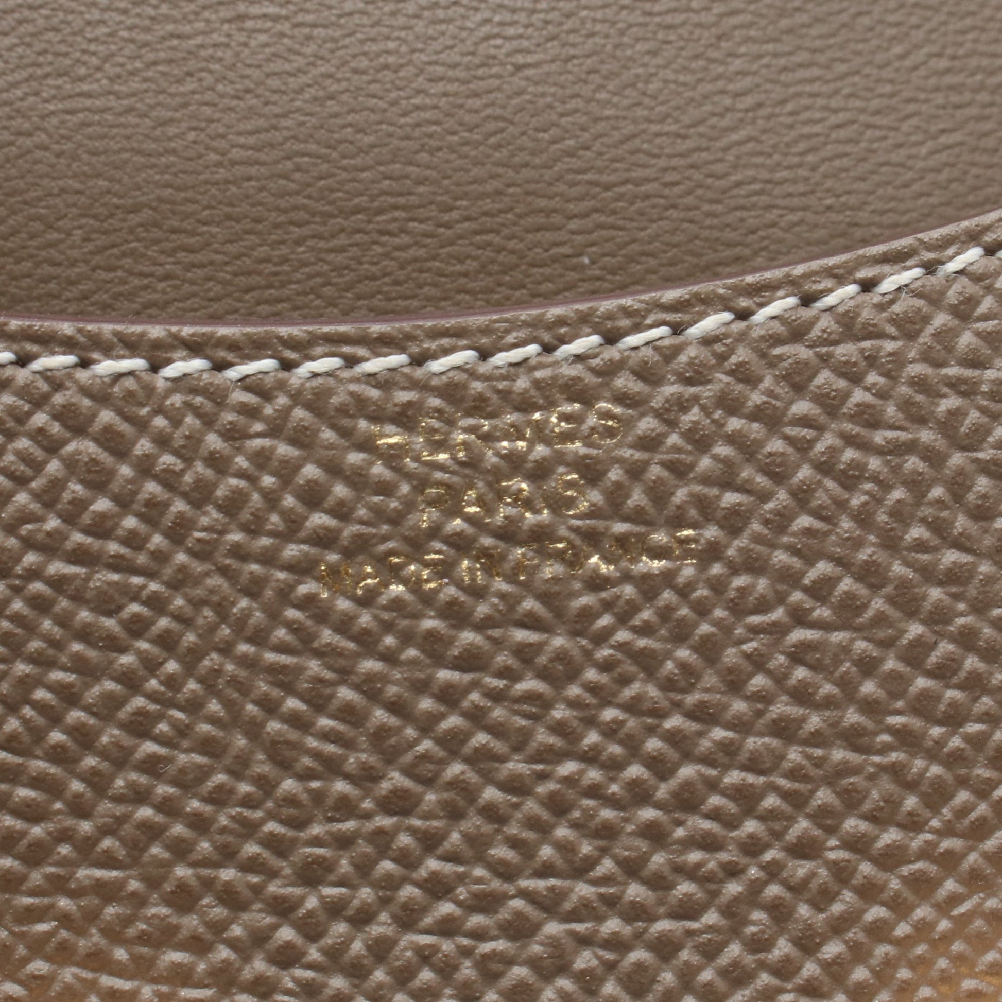 コンスタンス スリム エトゥープ 二つ折り財布 ヴォーエプソン グレーブラウン ゴールド金具 Z刻印 エルメス 財布・小物 HERMES