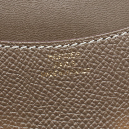 コンスタンス スリム エトゥープ 二つ折り財布 ヴォーエプソン グレーブラウン ゴールド金具 Z刻印 エルメス 財布・小物 HERMES