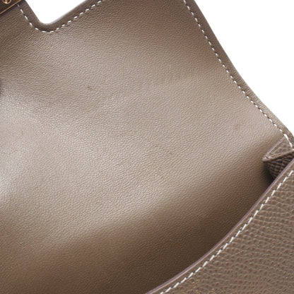 コンスタンス スリム エトゥープ 二つ折り財布 ヴォーエプソン グレーブラウン ゴールド金具 Z刻印 エルメス 財布・小物 HERMES