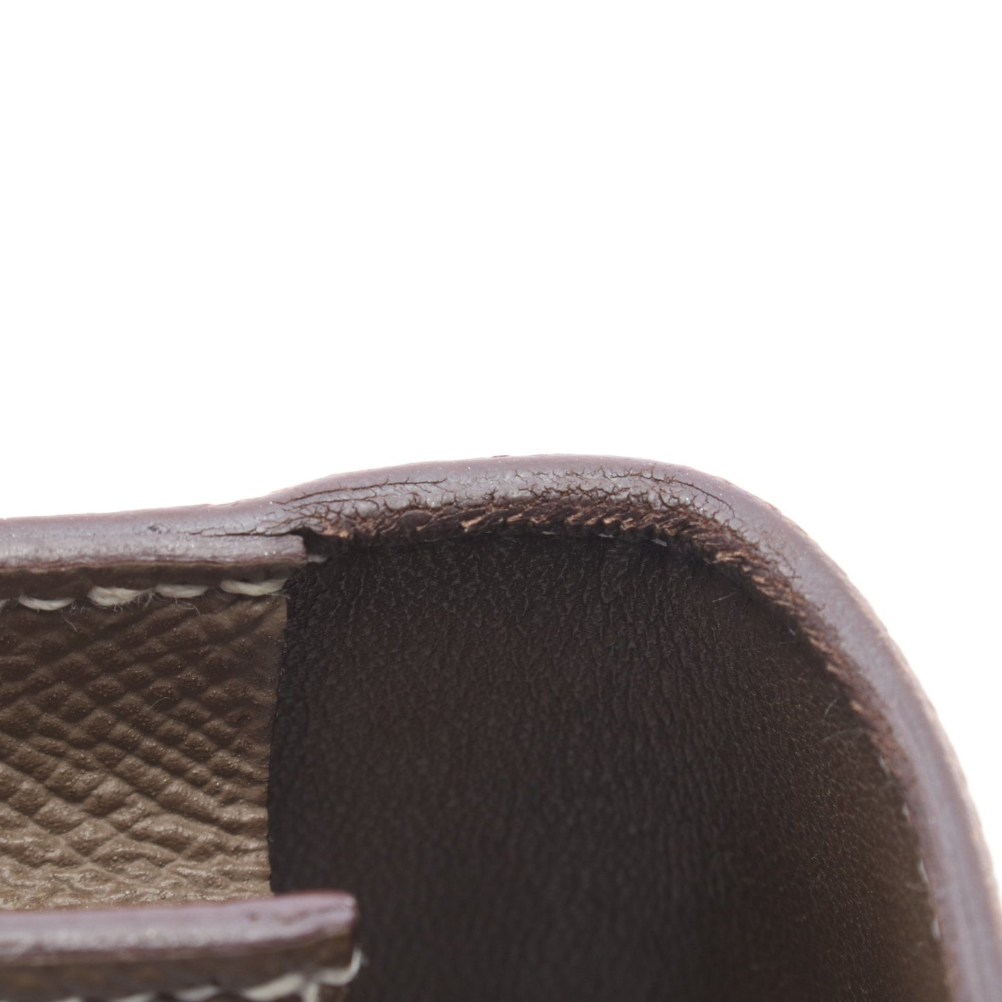 コンスタンス スリム エトゥープ 二つ折り財布 ヴォーエプソン グレーブラウン ゴールド金具 Z刻印 エルメス 財布・小物 HERMES