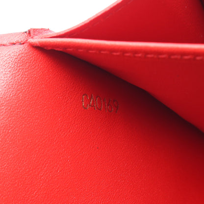 ポルトフォイユ フラワー モノグラム コクリコ 二つ折り長財布 PVC レザー ブラウン レッド ルイヴィトン 財布・小物 LOUIS VUITTON