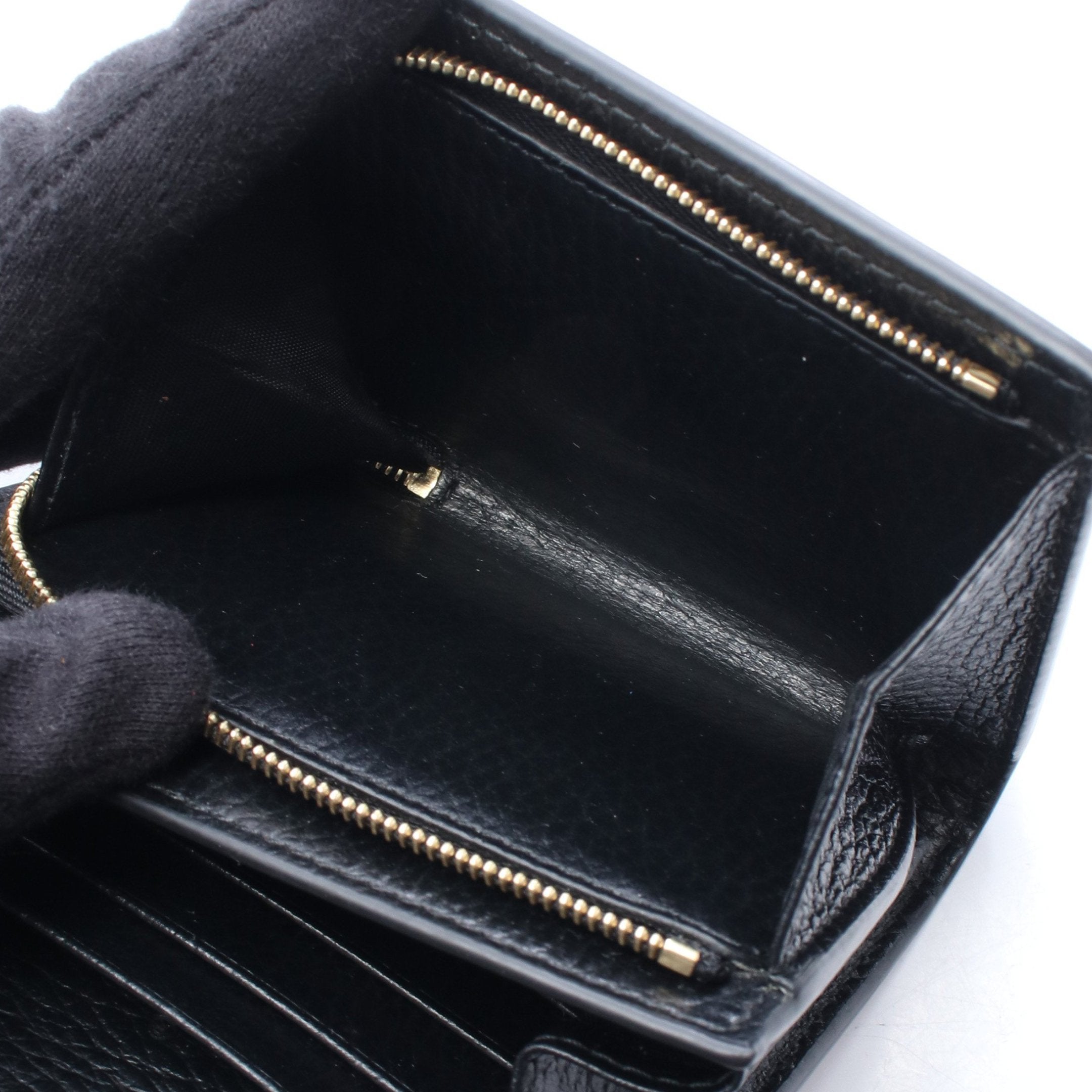 GUCCI 二つ折り財布 ブラック マーモント