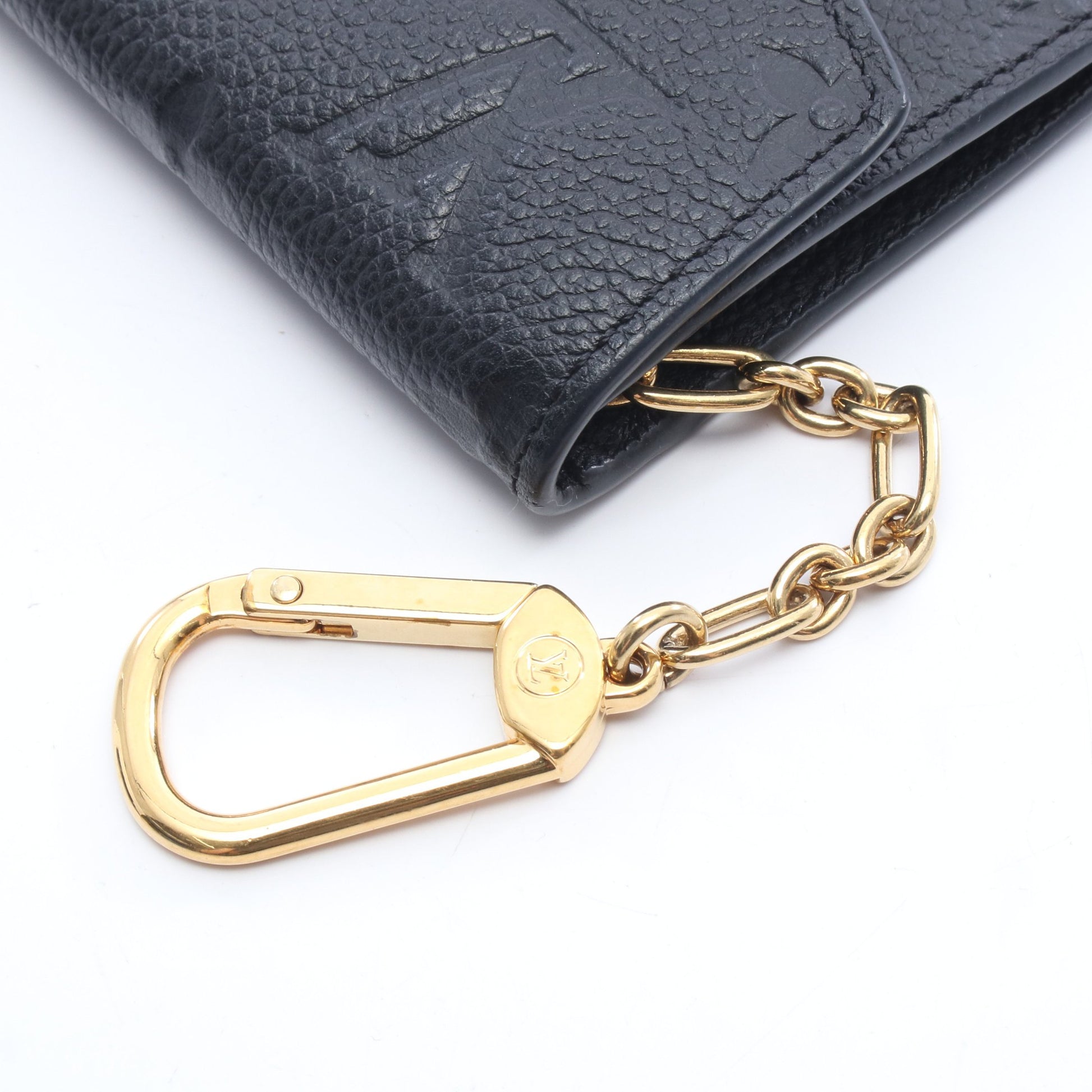 ポシェット クレ モノグラムアンプラント ノワール キーリング付き キーケース レザー ブラック ルイヴィトン 財布・小物 LOUIS VUITTON