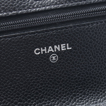 マトラッセ チェーンウォレット キャビアスキン ブラック シルバー金具 シャネル バッグ CHANEL