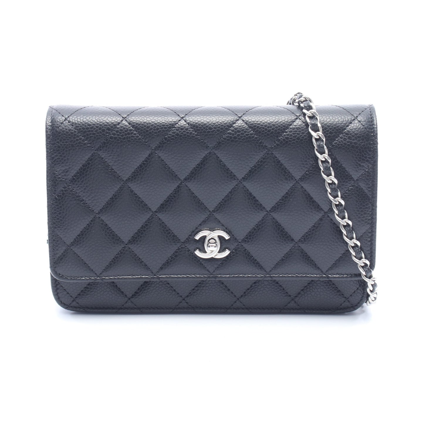 マトラッセ チェーンウォレット キャビアスキン ブラック シルバー金具 シャネル バッグ CHANEL