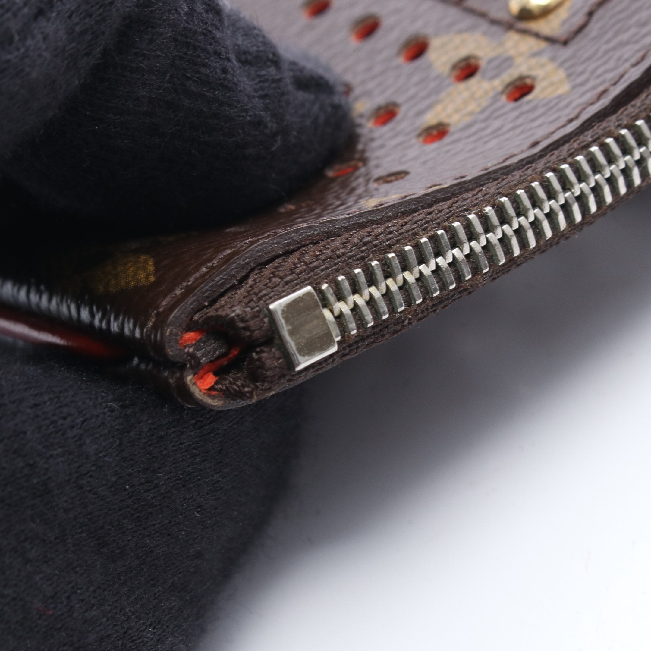 LOUIS VUITTON モノグラム ペルフォ ポシェット　クレ　キーリング付 ポシェット クレ モノグラムペルフォ オランジュ キーリング付き
