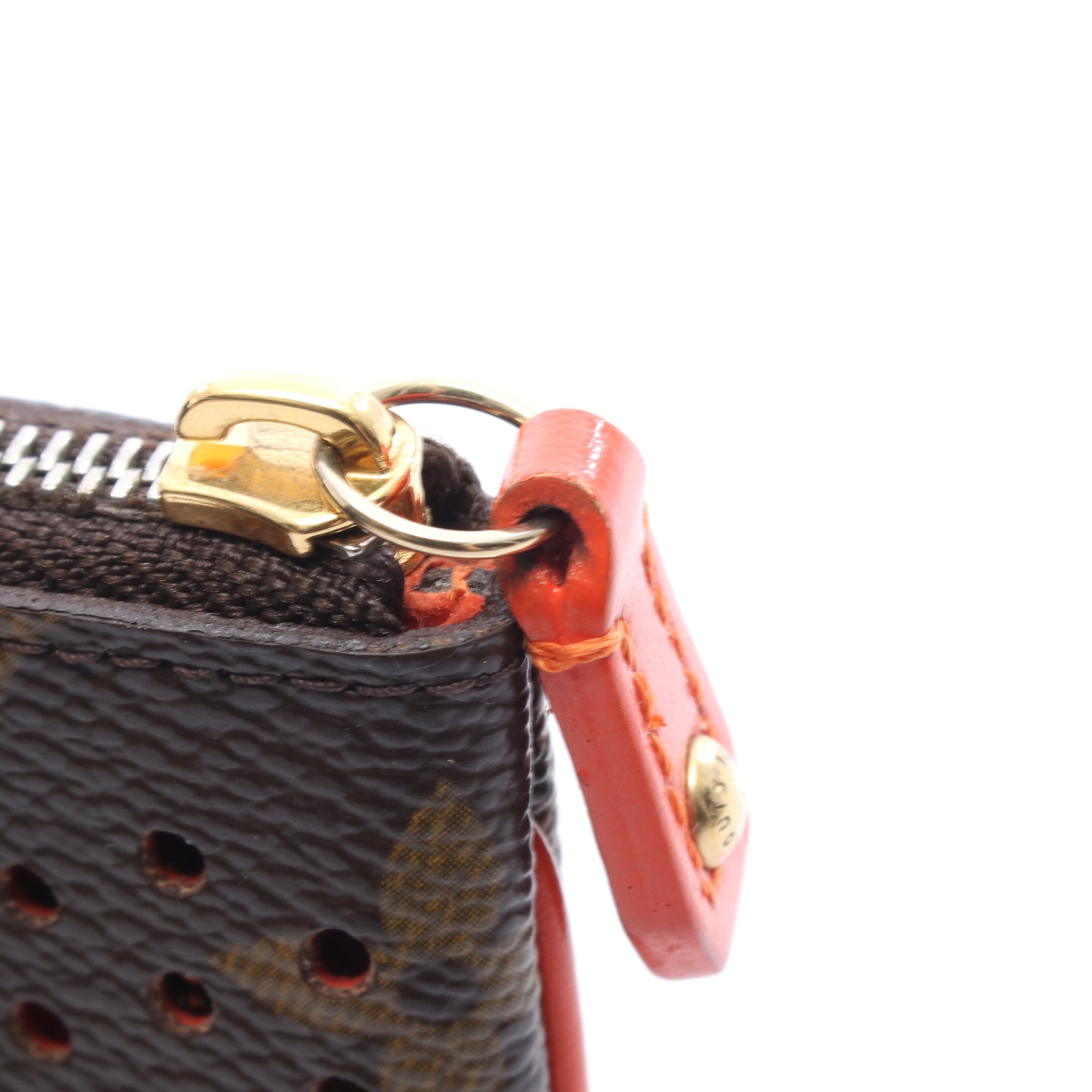LOUIS VUITTON モノグラム ペルフォ ポシェット　クレ　キーリング付 ポシェット クレ モノグラムペルフォ オランジュ キーリング付き