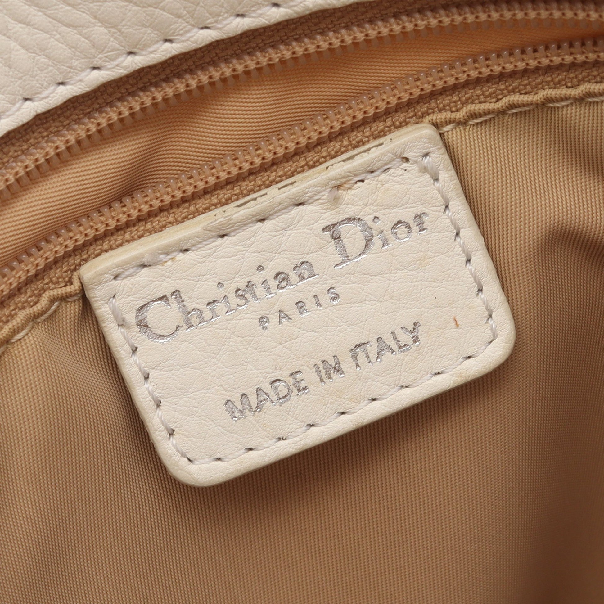 ストリートシック トロッター ハンドバッグ キャンバス レザー アイボリー ホワイト クリスチャンディオール バッグ Christian Dior