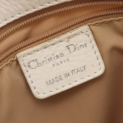 ストリートシック トロッター ハンドバッグ キャンバス レザー アイボリー ホワイト クリスチャンディオール バッグ Christian Dior