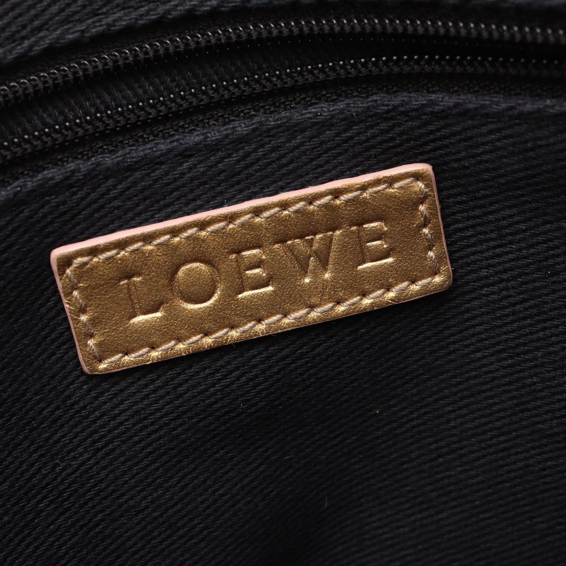 リピートアナグラム ハンドバッグ キャンバス レザー ベージュ ゴールド ロエベ バッグ LOEWE