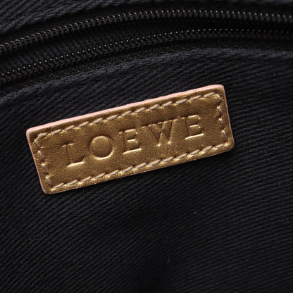 リピートアナグラム ハンドバッグ キャンバス レザー ベージュ ゴールド ロエベ バッグ LOEWE