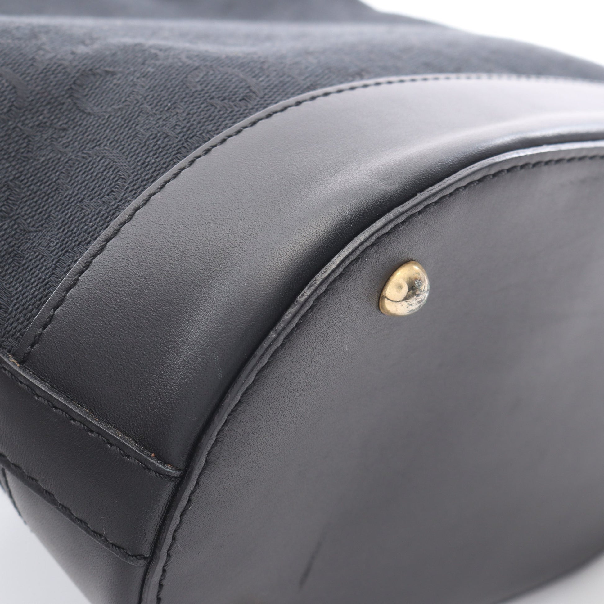 Cマカダム ショルダーバッグ キャンバス レザー ブラック セリーヌ バッグ CELINE