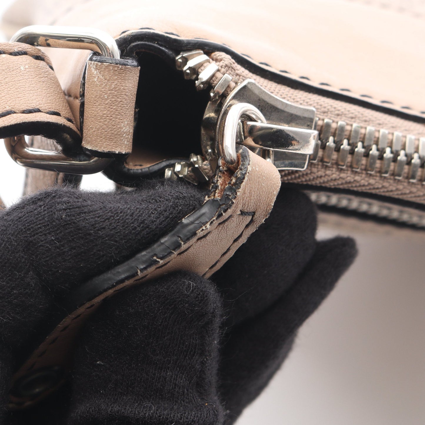 アナグラム ショルダーバッグ PVC レザー ベージュ ロエベ バッグ LOEWE