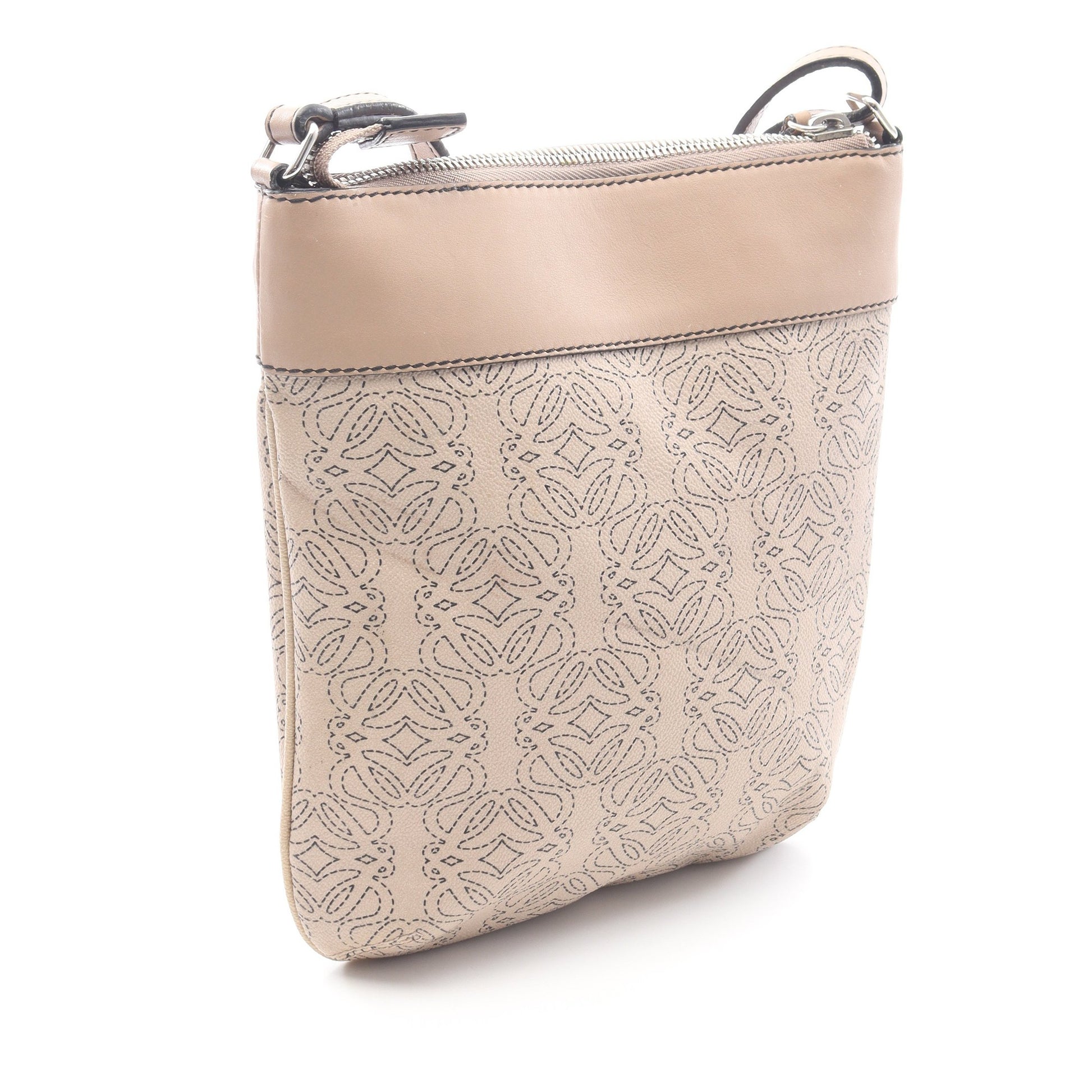 アナグラム ショルダーバッグ PVC レザー ベージュ ロエベ バッグ LOEWE