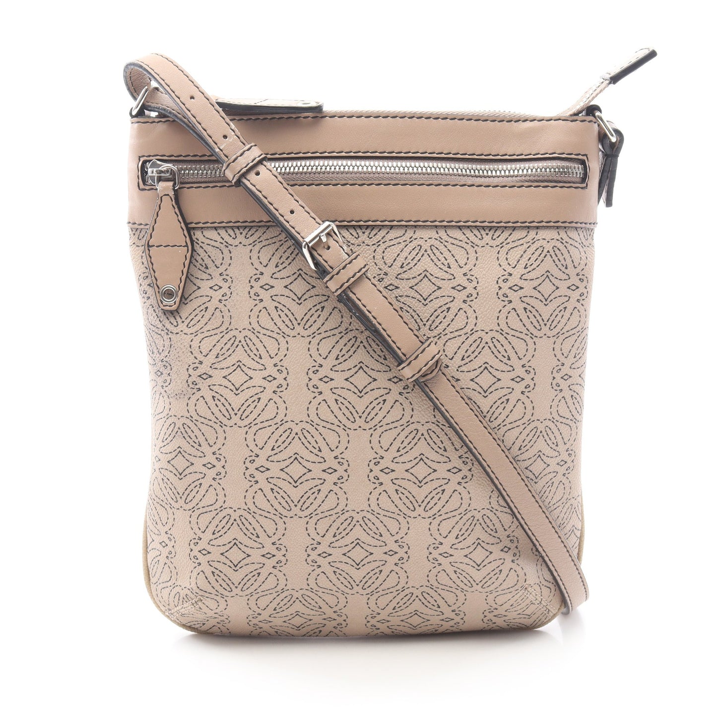 アナグラム ショルダーバッグ PVC レザー ベージュ ロエベ バッグ LOEWE