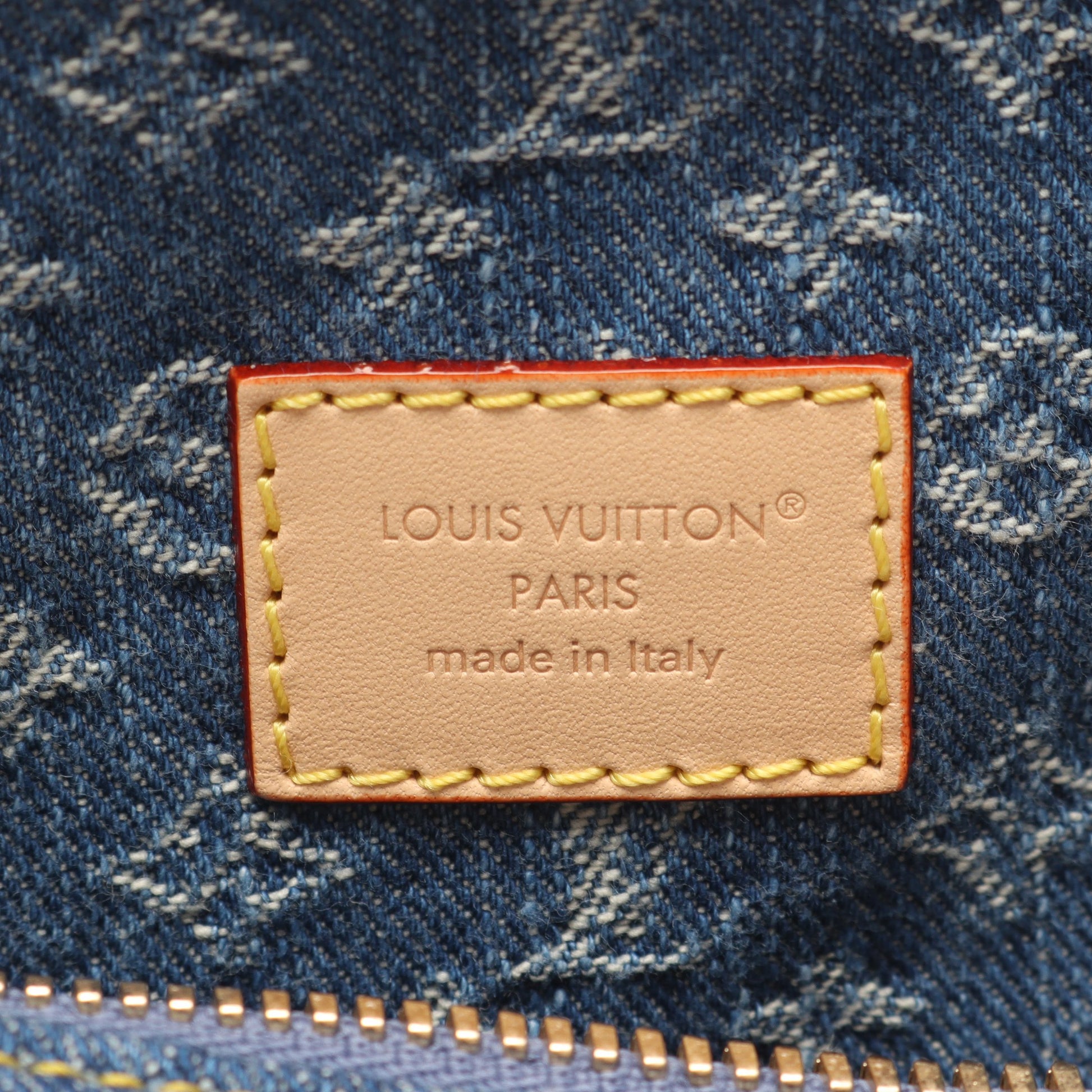 キーポル バンドリエール45 モノグラムデニム 2WAY ボストンバッグ デニム レザー ブルー ルイヴィトン バッグ LOUIS VUITTON
