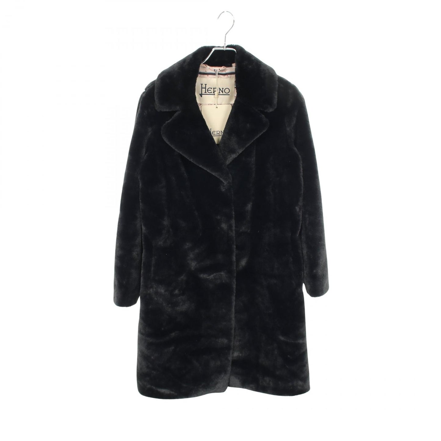 SOFT FAUX FUR COAT フェイクファー コート ブラック ヘルノ アウター HERNO