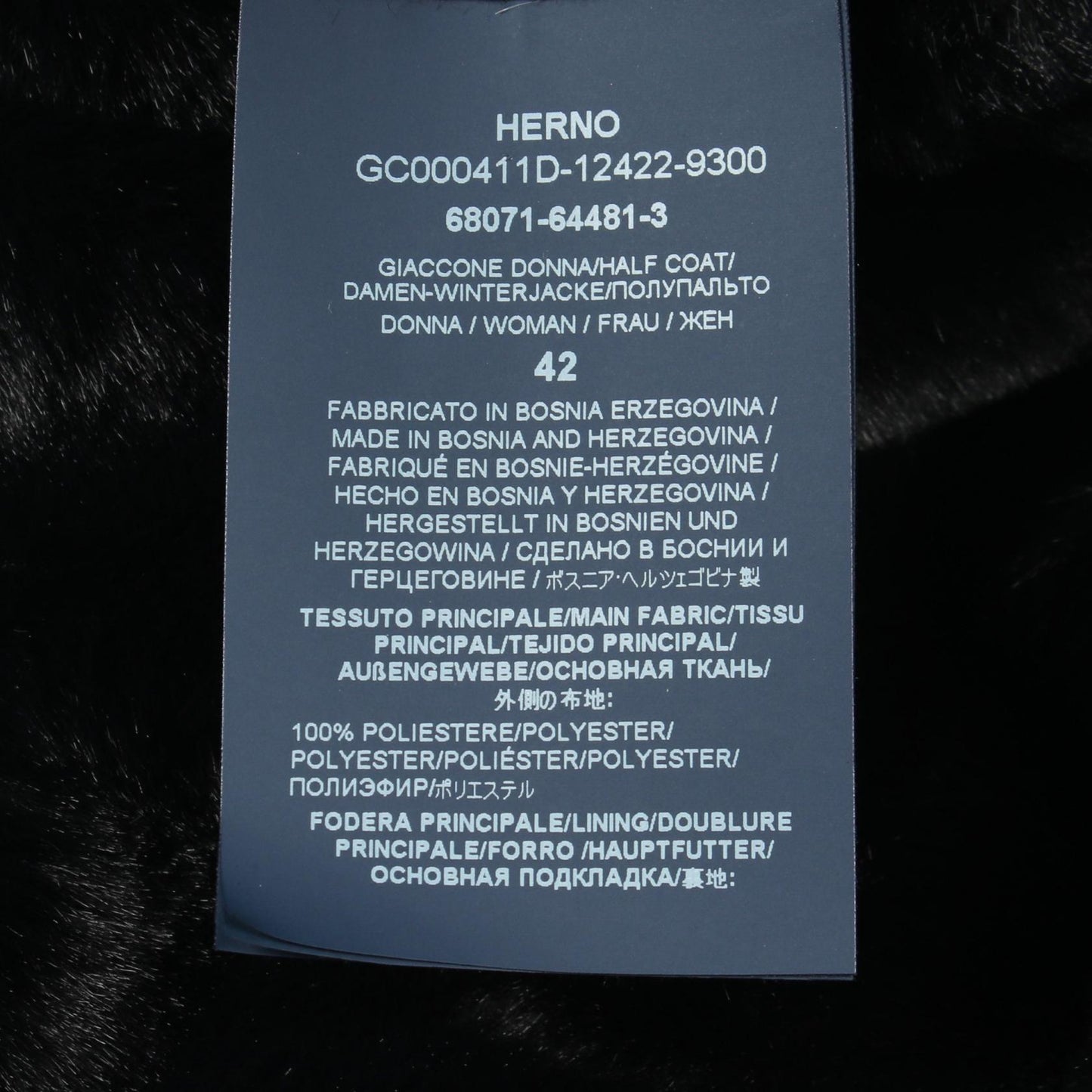 SOFT FAUX FUR COAT フェイクファー コート ブラック ヘルノ アウター HERNO