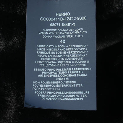 SOFT FAUX FUR COAT フェイクファー コート ブラック ヘルノ アウター HERNO