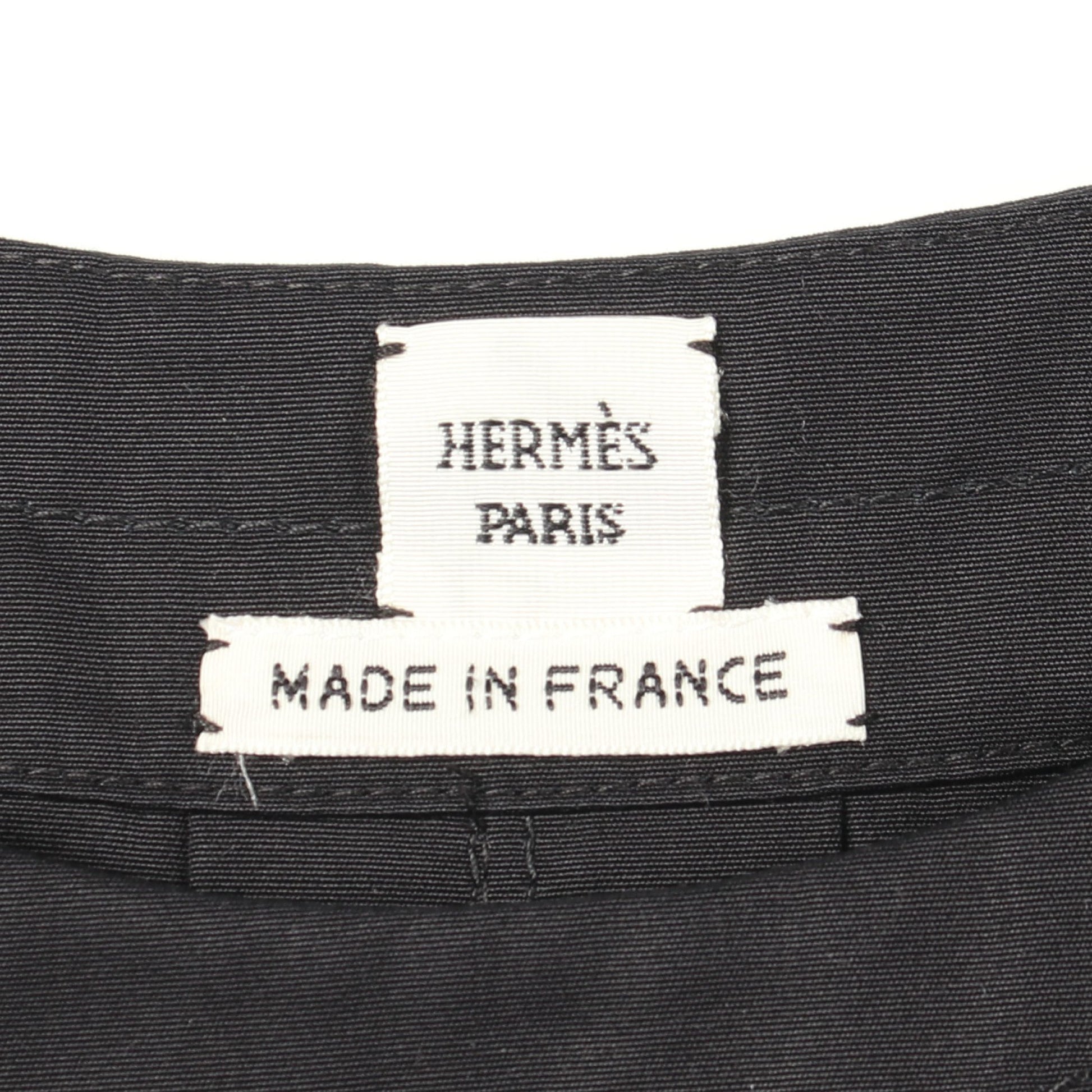 バックタック ノースリーブ カットソー コットン ブラック エルメス トップス HERMES