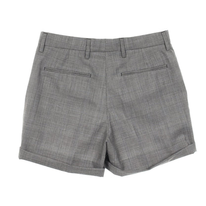 グレンチェック ショート パンツ ウール コットン グレー プラダ ボトムス PRADA