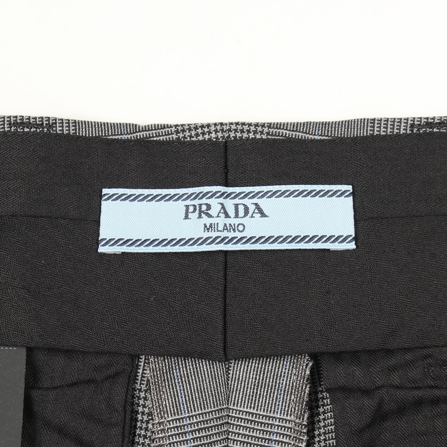 グレンチェック ショート パンツ ウール コットン グレー プラダ ボトムス PRADA