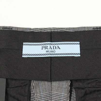 グレンチェック ショート パンツ ウール コットン グレー プラダ ボトムス PRADA